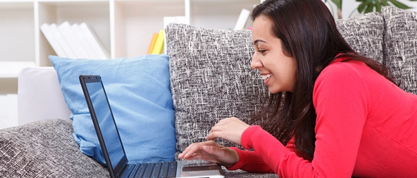 girl chatting using computer